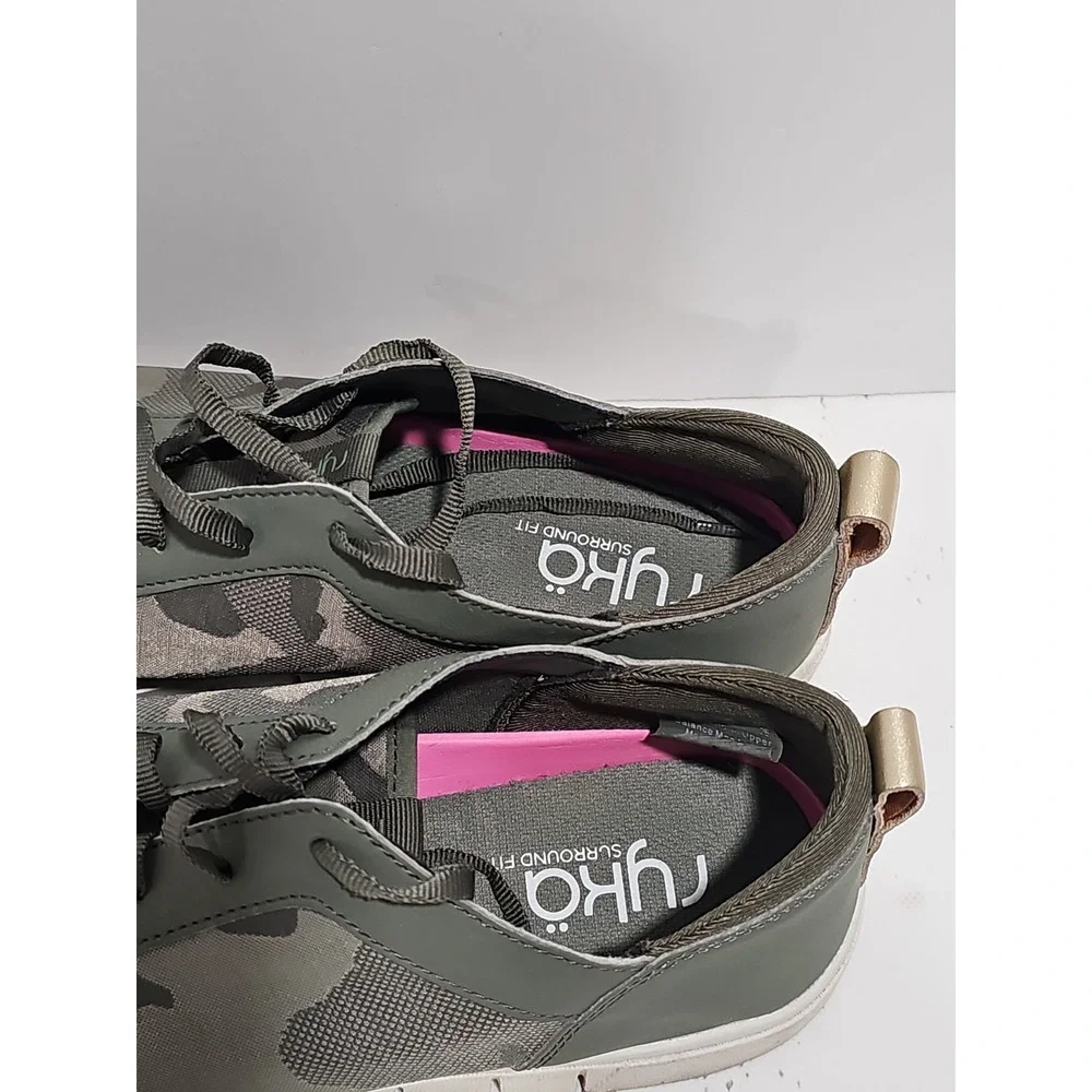 RYKA SURROUND FIT WOMEN GREEN CAMO PRINT SNEAKERS Size 9M